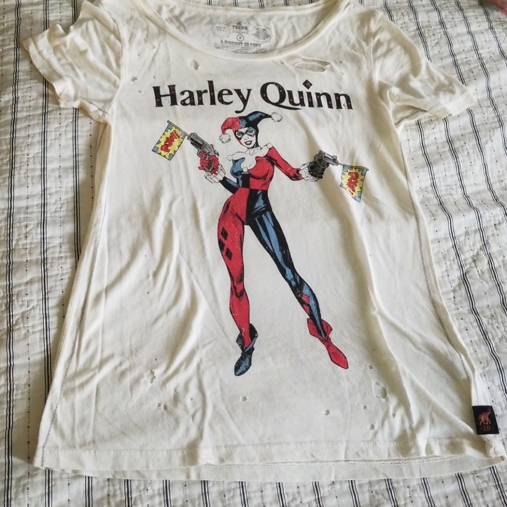 NWOT distressed Harley Quinn shirt.